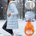 thumbnail image 1 of Roncen Women's Winter Long Padded Vest - Hooded Stand Collar Sleeveless Outerwear - Casual Quilted Coat with Front Pockets, 1 of 9