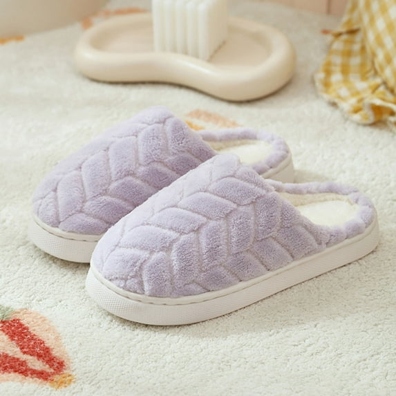 Roncen Women's Winter Plush Fleece Lined Slippers - Cozy Closed Toe Flat House Shoes for Indoor/Outdoor Comfort