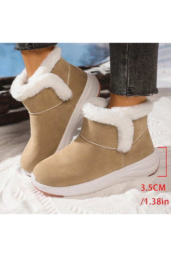 Women's Winter Snow Boots - Plush-Lined Thickened Slip-Resistant Thermal Insulated Ankle Boots for Cold Weather