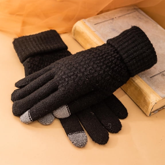 Roncen Women's Winter Warm Touch Screen Gloves Womens Thermal Cable Knit Wool Fleece Lined Glove for Cold Weather