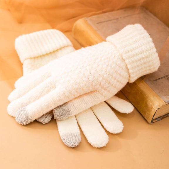Roncen Women's Winter Warm Touch Screen Gloves Womens Thermal Cable Knit Wool Fleece Lined Glove for Cold Weather