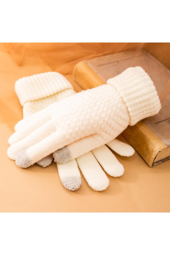 Women's Winter Warm Touch Screen Gloves Womens Thermal Cable Knit Wool Fleece Lined Glove for Cold Weather