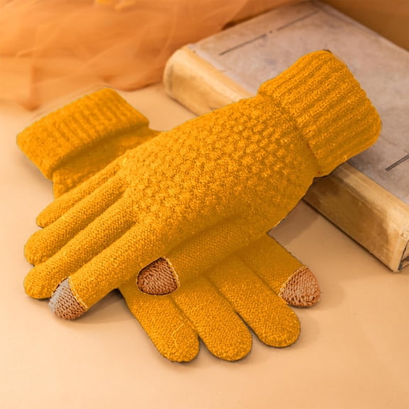 Roncen Women's Winter Warm Touch Screen Gloves Womens Thermal Cable Knit Wool Fleece Lined Glove for Cold Weather