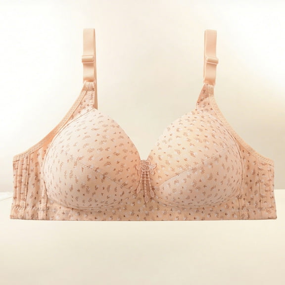 Roncen Women's Wireless Push-Up 3-Hook & Eye Nursing Breathable Stretchable Everyday Bra - Gathered and Functional