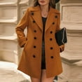 thumbnail image 1 of Roncen Women's Wool Coat Long Double-Breasted Trench Winter Coats for Women - Notched Lapel Slim Fit Winter Overcoat - Solid Color Elegant Tailored Outerwear with Side Pockets, 1 of 5