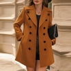 Roncen Women's Casual Solid Wool Blend Coat - Hooded Warm Long Sleeve ...