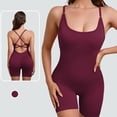 thumbnail image 1 of Roncen Womens Bodysuit Yoga Romper Workout Adjustable Strap Padded Sleeveless Srtetch One Piece Seamless Tank Top Jumpsuit, 1 of 6