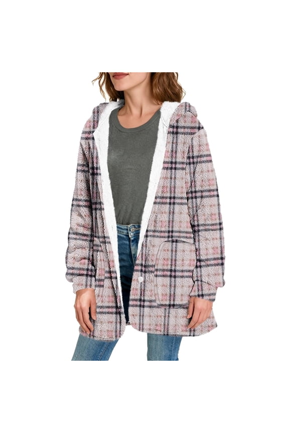 Womens Flannel Shirts Plaid Button Down Shirt Casual Lapel Long Sleeve Outwear Warm Spring Winter Blouses