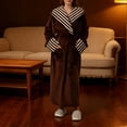 thumbnail image 1 of Roncen Womens Fuzzy Fleece Long Robe, Long Plush Bathrobe with Hood, Hooded Robes for Women Plus Size Bath Robe, 1 of 8