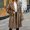 thumbnail image 1 of Roncen Womens Ladies Warm Faux Furry Long Coat Jacket Winter Solid V-neck Outerwear, 1 of 6