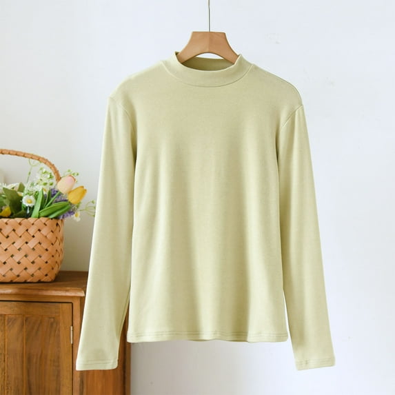 Roncen Womens Long Sleeve Mock Turtleneck Stretch Fitted Thermal Underlayer Shirts