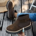 thumbnail image 1 of Roncen Womens Platform Boots Round Toe Flat Ankle Boots Punk Boots Lace Up&Zipper Combat Boots, 1 of 9