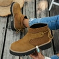 thumbnail image 1 of Roncen Womens Platform Boots Round Toe Flat Ankle Boots Punk Boots Lace Up&Zipper Combat Boots, 1 of 7