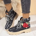 thumbnail image 1 of Roncen Womens Platform Boots Round Toe Flat Ankle Boots Punk Boots Lace Up&Zipper Combat Boots, 1 of 8