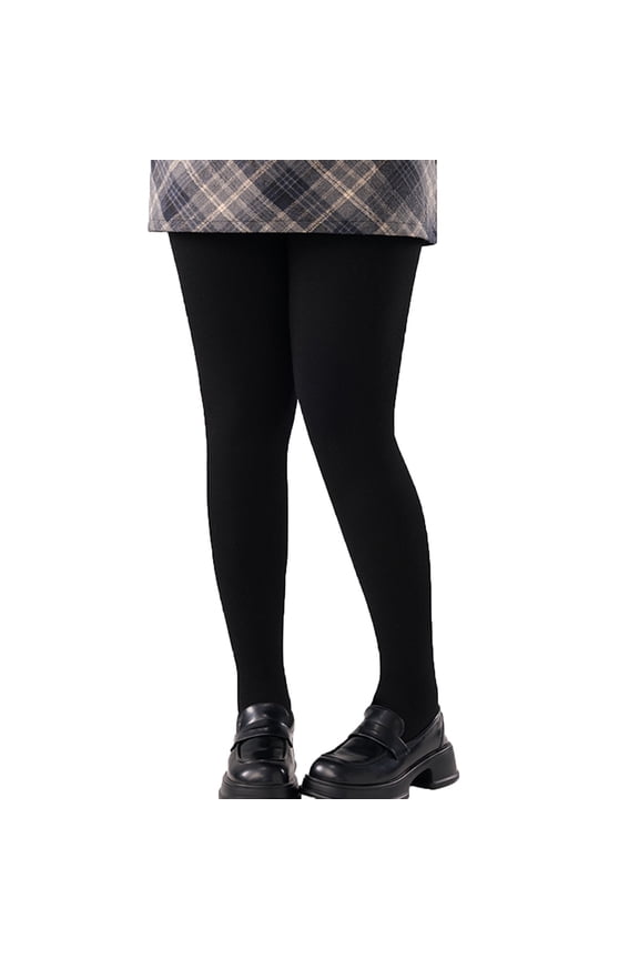 Womens Plus Size 80 Denier Opaque Tights, Women's Soft Solid Color Footed Pantyhose, High Waist Stocking （Suitable for 10-20℃）