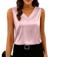 thumbnail image 1 of Roncen Womens Silk Satin Tank Tops V Neck Casual Cami Sleeveless Camisole Blouses Summer Basic Tank Shirt, 1 of 9