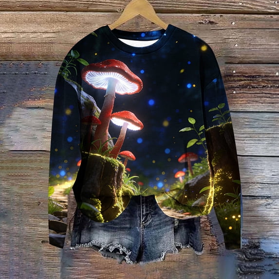 Roncen Womens Sweatshirt Long Sleeve Pullover Hoodie Crewneck Sweater Tops Spring Clothes