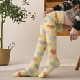 thumbnail image 1 of Roncen Womens Thigh High Fuzzy Socks Warm Winter Over Knee High Long Heart Print Fluffy Cozy Fleece Socks, 1 of 6