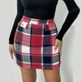 thumbnail image 1 of Roncen Womens Wool Plaid Mini Skirt Spring Winter High Waisted Bodycon Pencil Skirt, 1 of 6