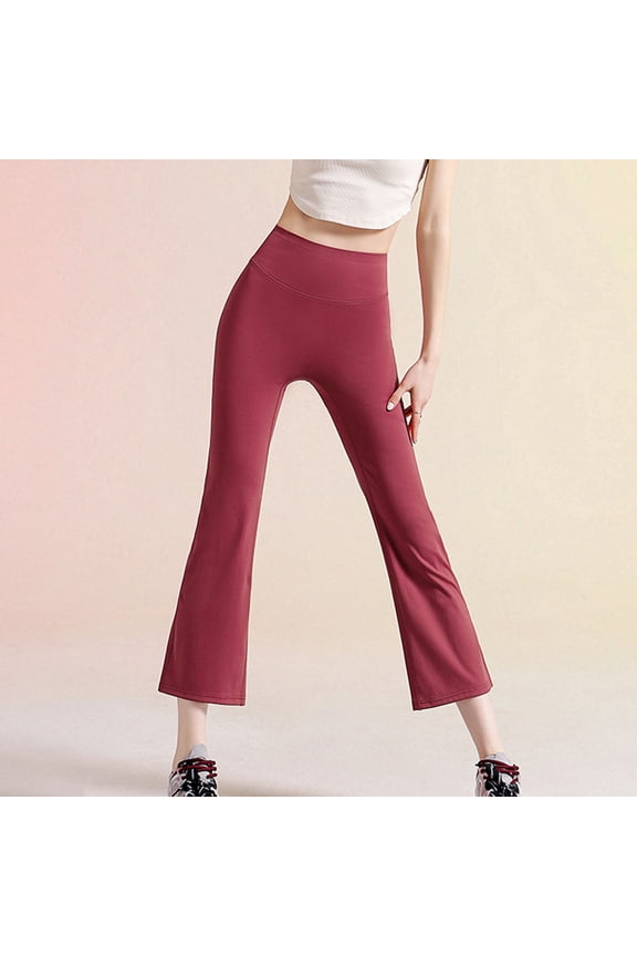 Yoga Capris Pants for Women High Waist Workout Flare Crop Leggings