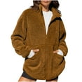 thumbnail image 1 of Roncen Zip Up Jacket for Women Winter Fuzzy Sherpa Hoodie Oversized Hooded Teddy Jacket Comfy Casual Outerwear with Pockets, 1 of 5