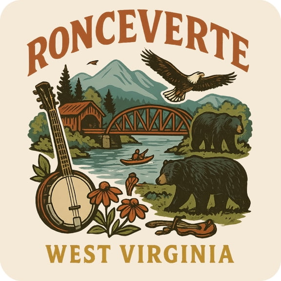 Ronceverte West Virginia Keepsakes Souvenir Vinyl Sticker – Destination Travel Keepsake Collectible (3-Inches Wide)