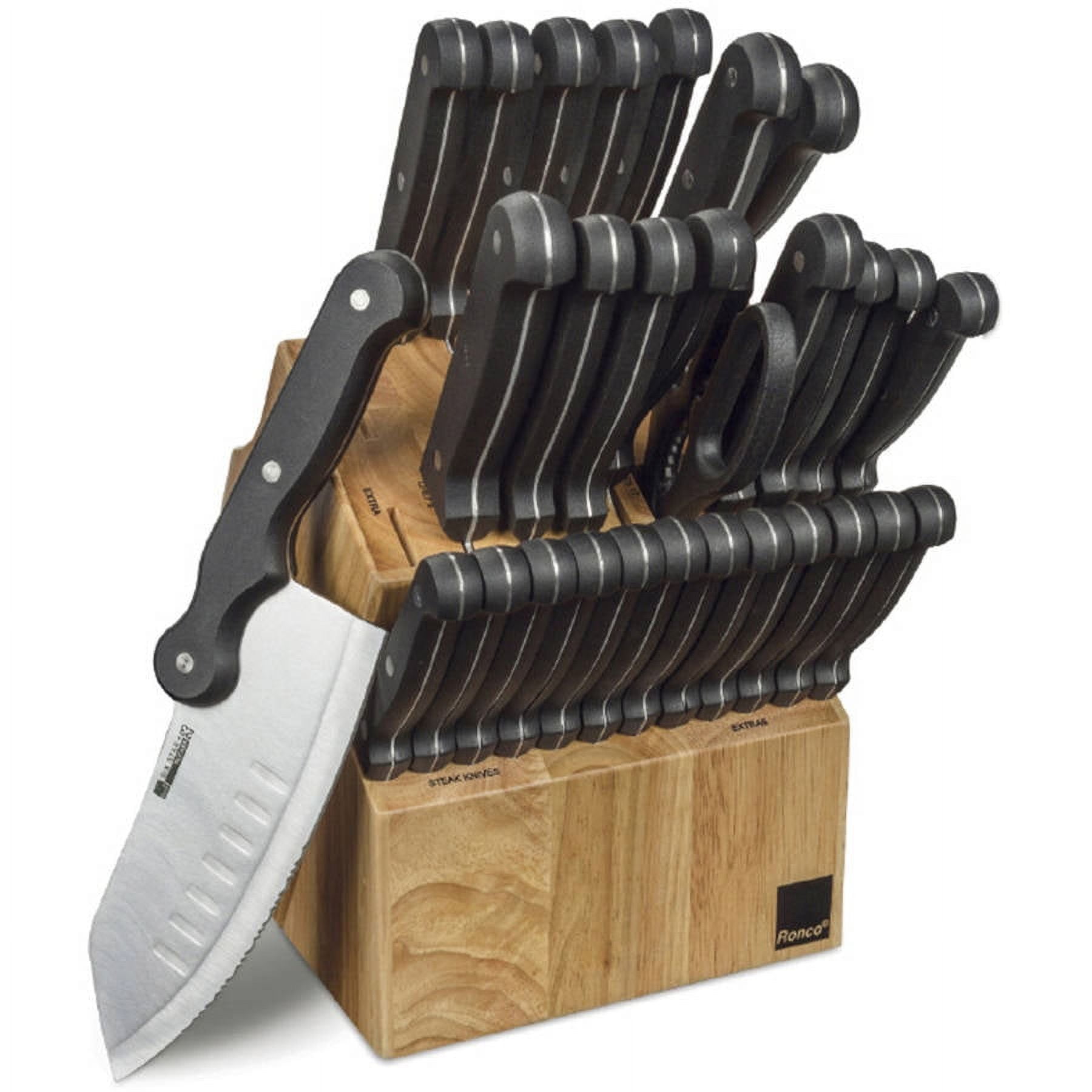 Ronco Six Star 15 Piece Knife Set 1-12, 16, 2 Steak Knives