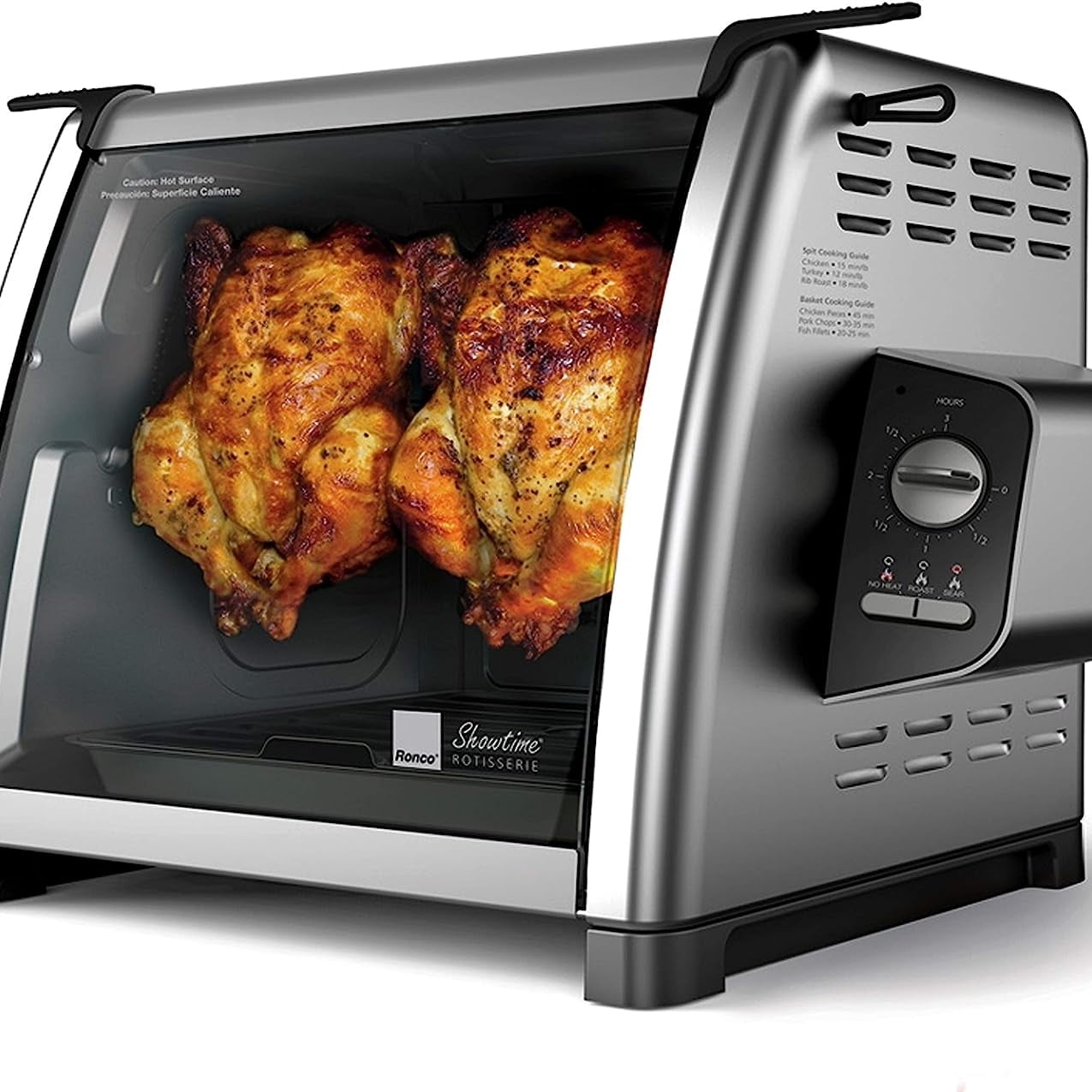 Stainless Steel Countertop Rotisserie Oven with 3 Cooking Functions