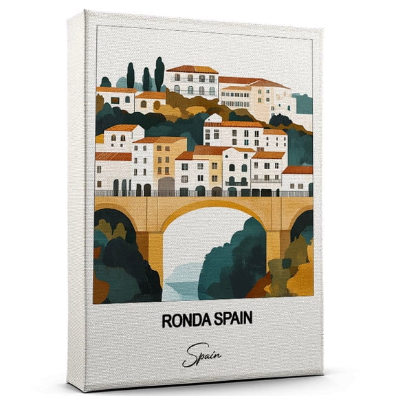 Ronda Spain Travel Scenic Canvas Wall Art -Spain Canvas – Nature-Inspired Print for Bedroom, Living Room, or Office – Travel Gift