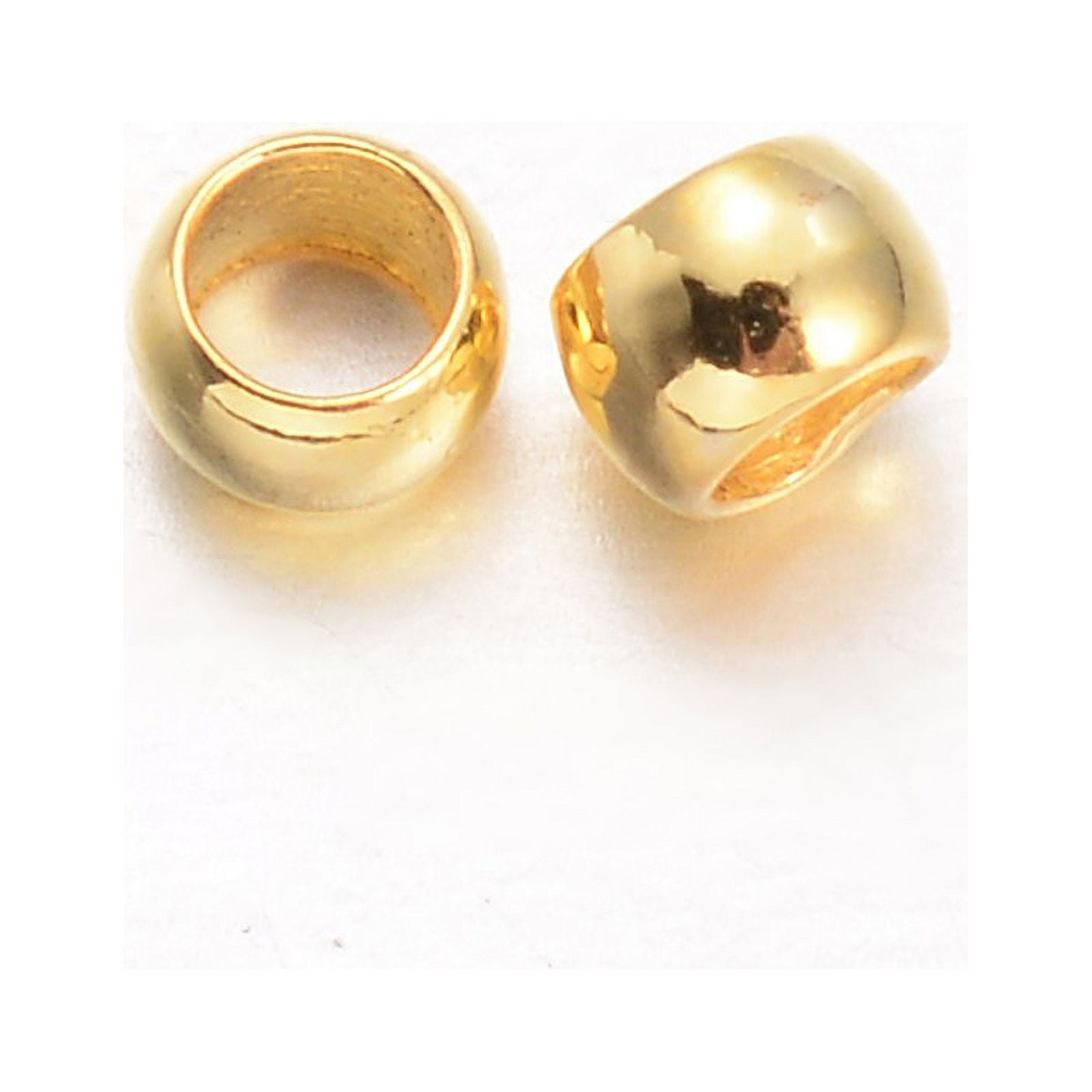 Rondelle Brass Crimp Beads Golden 2.5x1.5mm Hole: 1mm 10000pcs/200g