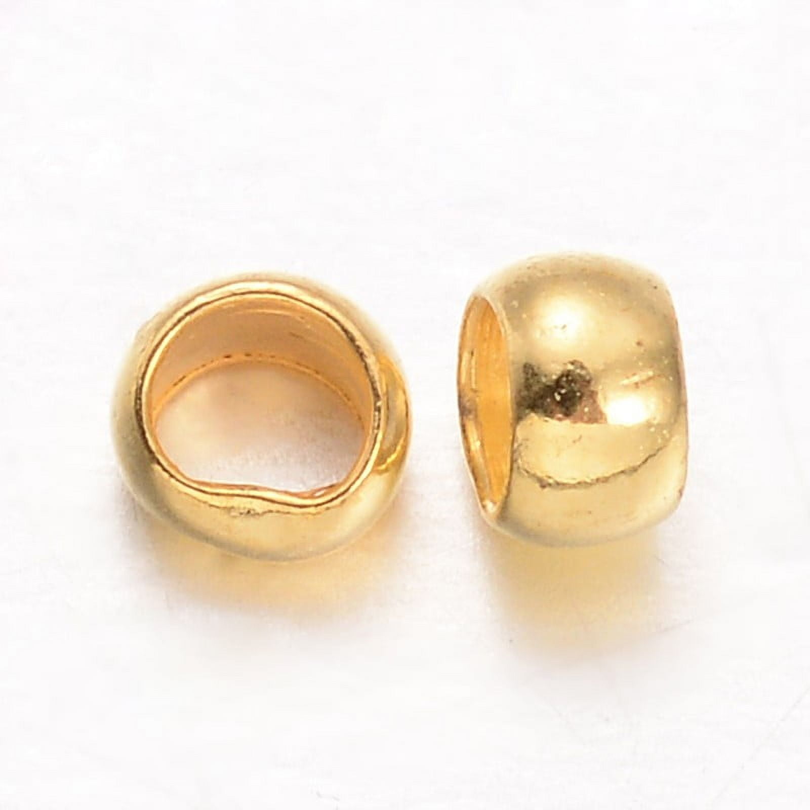 Rondelle Brass Crimp Beads Golden 3x2mm Hole: 1.5~2mm 5200pcs/200g