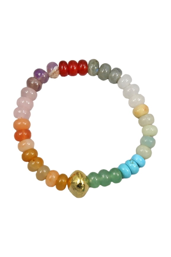 Rondelle Multi-Gemstones Bracelet, 1 Pack