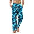thumbnail image 1 of RongHuan Big and Tall Plaid Pajama Pants for Men Casual Style Printing Pj Pants Trendy Elastic Waist Athletic Pants Color Block Sleep Pants with Pocket, 1 of 6