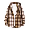 thumbnail image 1 of RongHuan Big and Tall Plaid Shirts Jacket for Men Fleece Lined Flannel Shirts with Hood Loose Fit Sherpa Jackets Long Sleeve Button Down Outwear, 1 of 4