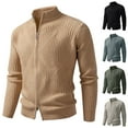 thumbnail image 1 of RongHuan Big and Tall Sweater for Men Full Zip Cardigan Outwear Casual Stand Collar Jacket Spring Long Sleeve Tops, 1 of 3