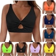 thumbnail image 1 of RongHuan Bikini Tops for Women Cropped StrapCore Tankini Tops Beach Padded Cut Out Swimwear Adjustable Tank Bathing Suits, 1 of 5