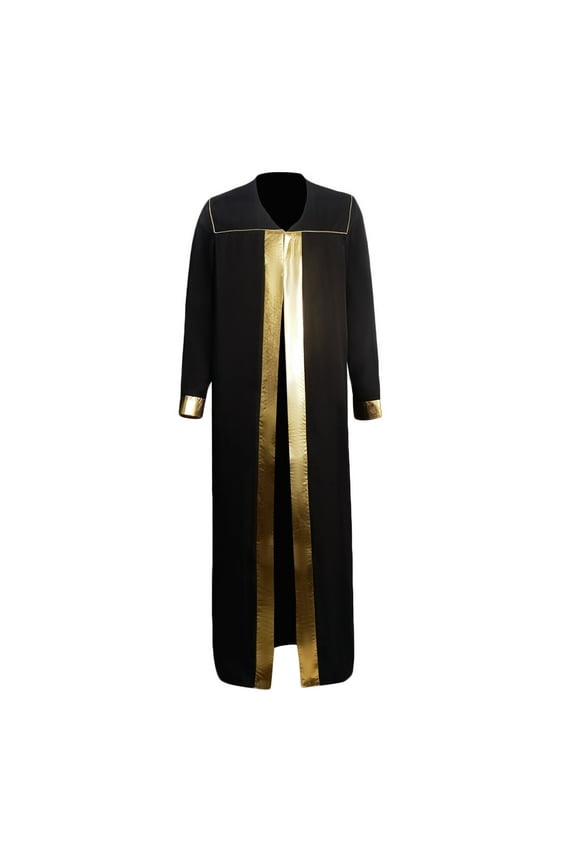 Choir Robes for Men Crew Neck Muslim Robe Fashion Color Block Gown Long Sleeve Robes