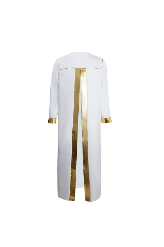 Choir Robes for Men Crew Neck Muslim Robe Fashion Color Block Gown Long Sleeve Robes