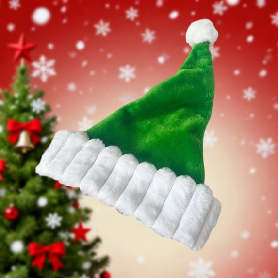 RongHuan Christmas Plush Holiday Character Hat Super Soft Thick Festive Celebration Cap for Winter Parties