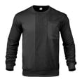 thumbnail image 1 of RongHuan Crewneck Sweatshirts for Men Casual Patchwork Long Sleeve Pullover Loose Fit Stylish Fall Winter Sweatshirt Solid Color Knitting Pullovers with Pocket, 1 of 6