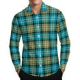 thumbnail image 1 of RongHuan Flannel Shirts for Men Lightweight Long Sleeve Plaid Business Shirt Casual Comfy Button Down Lapel Tshirt, 1 of 8