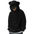 thumbnail image 1 of RongHuan Fuzzy Hoodie for Men Sherpa Fleece Sweatshirts Cute Bear Ears Long Sleeve Hoodies Fall Winter Warm Pullover, 1 of 9
