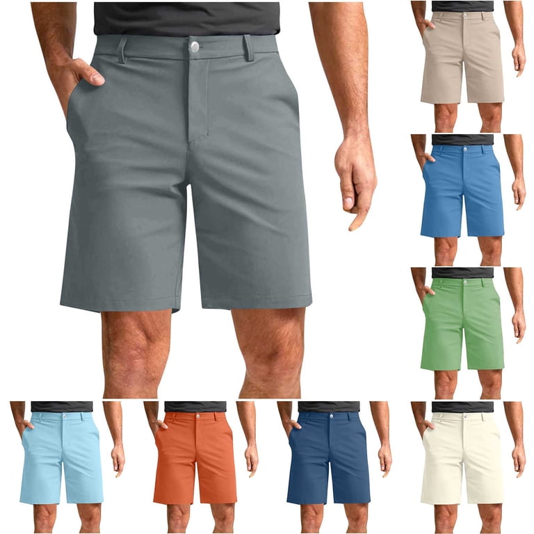mens dress shorts big and tall Big & Tall Men's 9" Inseam Cotton Chino Golf Shorts, Flat Front Dress Short Pants for Summer Office & Travel, Classic Fit Straight Leg with Belt Loops & 4 Pockets