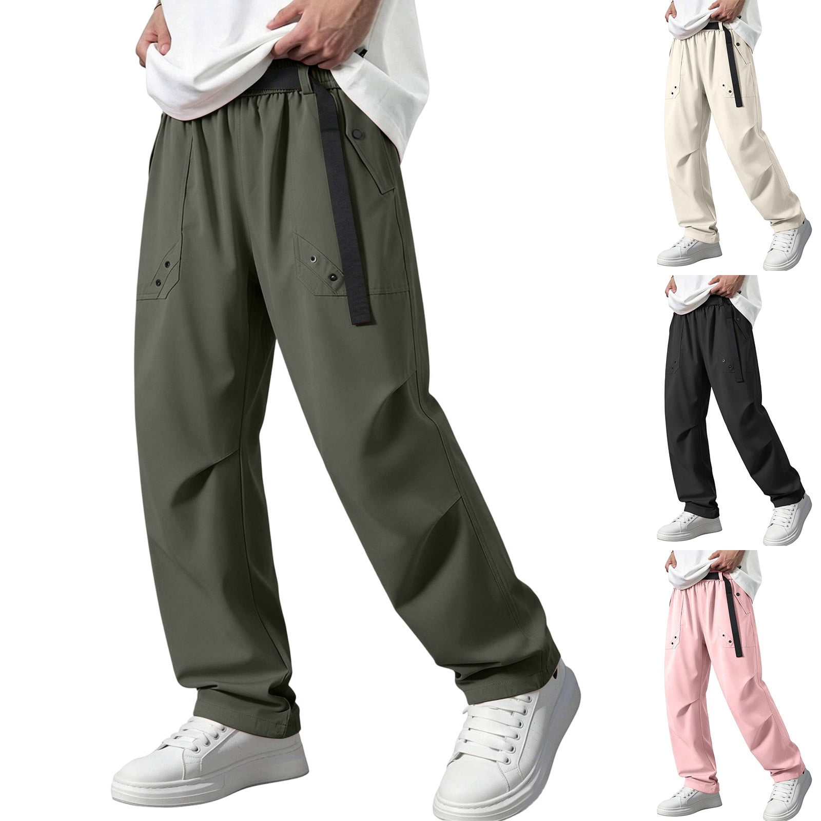 RongHuan Hiking Pants for Men Casual Straight Leg Track Pants Fall ...