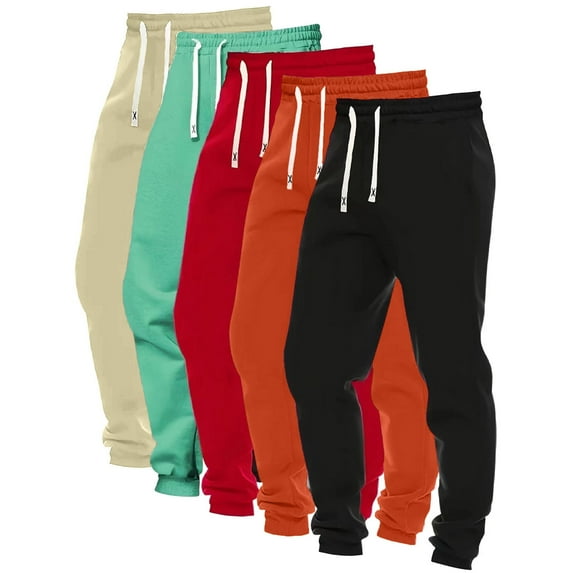 RongHuan Jogger Pants for Women Lightweight Elastic Waist Sweatpants Casual Drawstring Tapered Pants Soild Color Sports Pants
