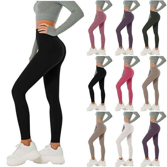 RongHuan Leggings for Women Tummy Control Yoga Pants Outdoor Workout Soft Pant High Waisted Running Trousers