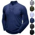 thumbnail image 1 of RongHuan Long Sleeve Shirts for Men Lightweight Soft V-Neck T-Shirt Comfy Workout Running Tshirt Solid Color Basic Shirt, 1 of 8
