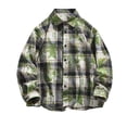 thumbnail image 1 of RongHuan Men Big and Tall Plaid Tshirt Casual Button Down Shirt Long Sleeve Western Shirts Oversize Work Tee Shirt, 1 of 4