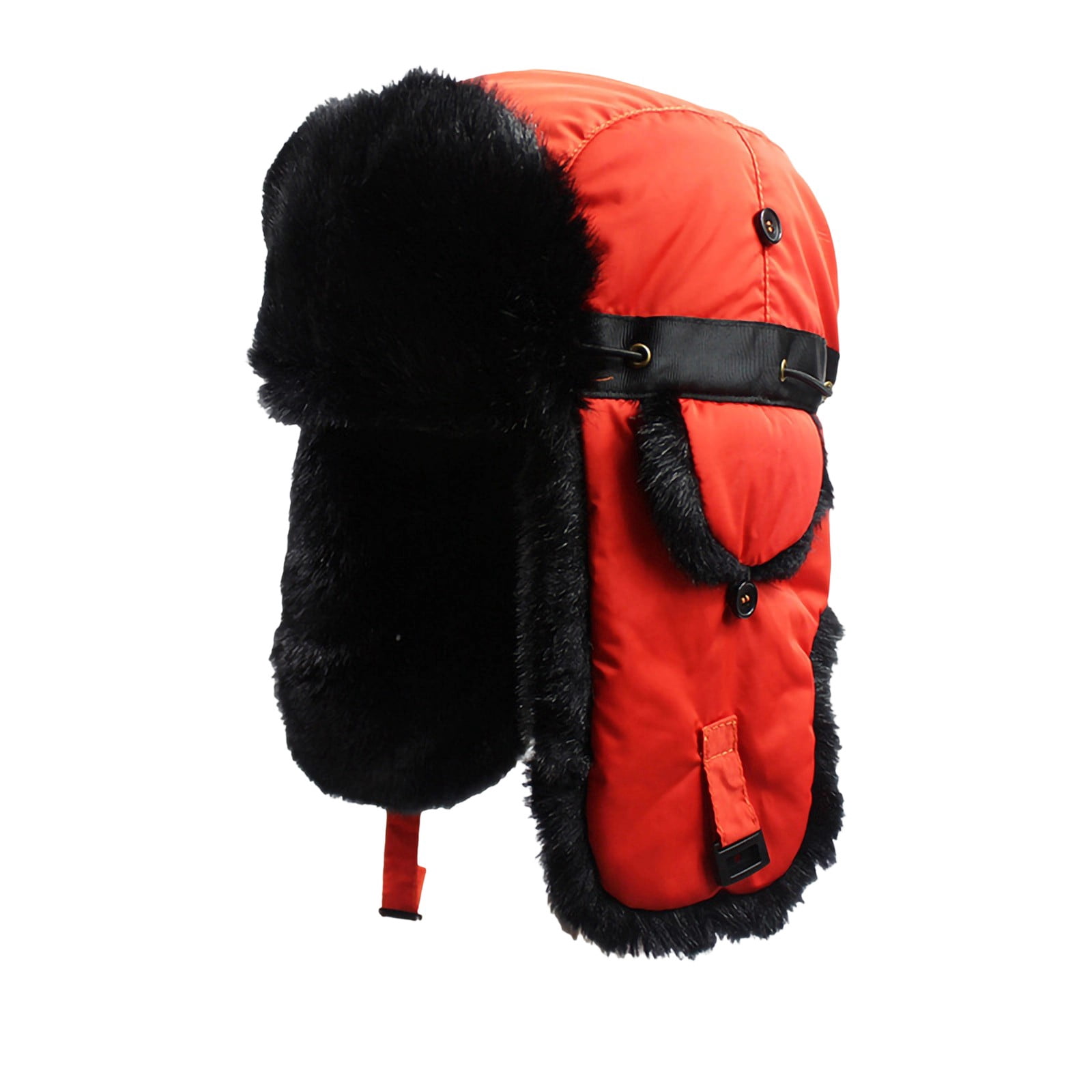 RongHuan Men Women Trapper Hat Faux Fur Winter Ski Hat Thick Fleece Cold Weather Outdoor Warm Hat