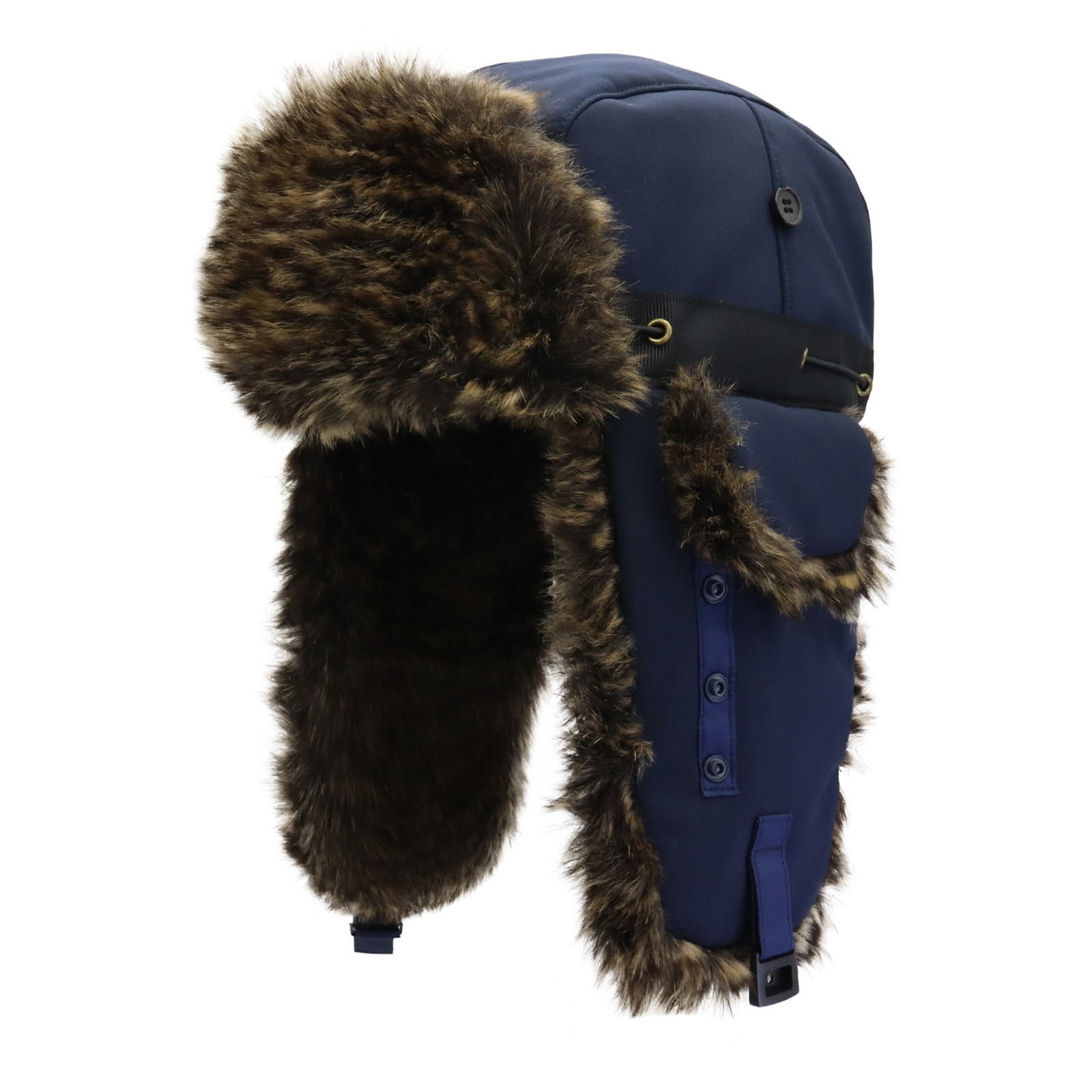 RongHuan Men Women Trapper Hat Faux Fur Winter Ski Hat Thick Fleece Cold Weather Outdoor Warm Hat